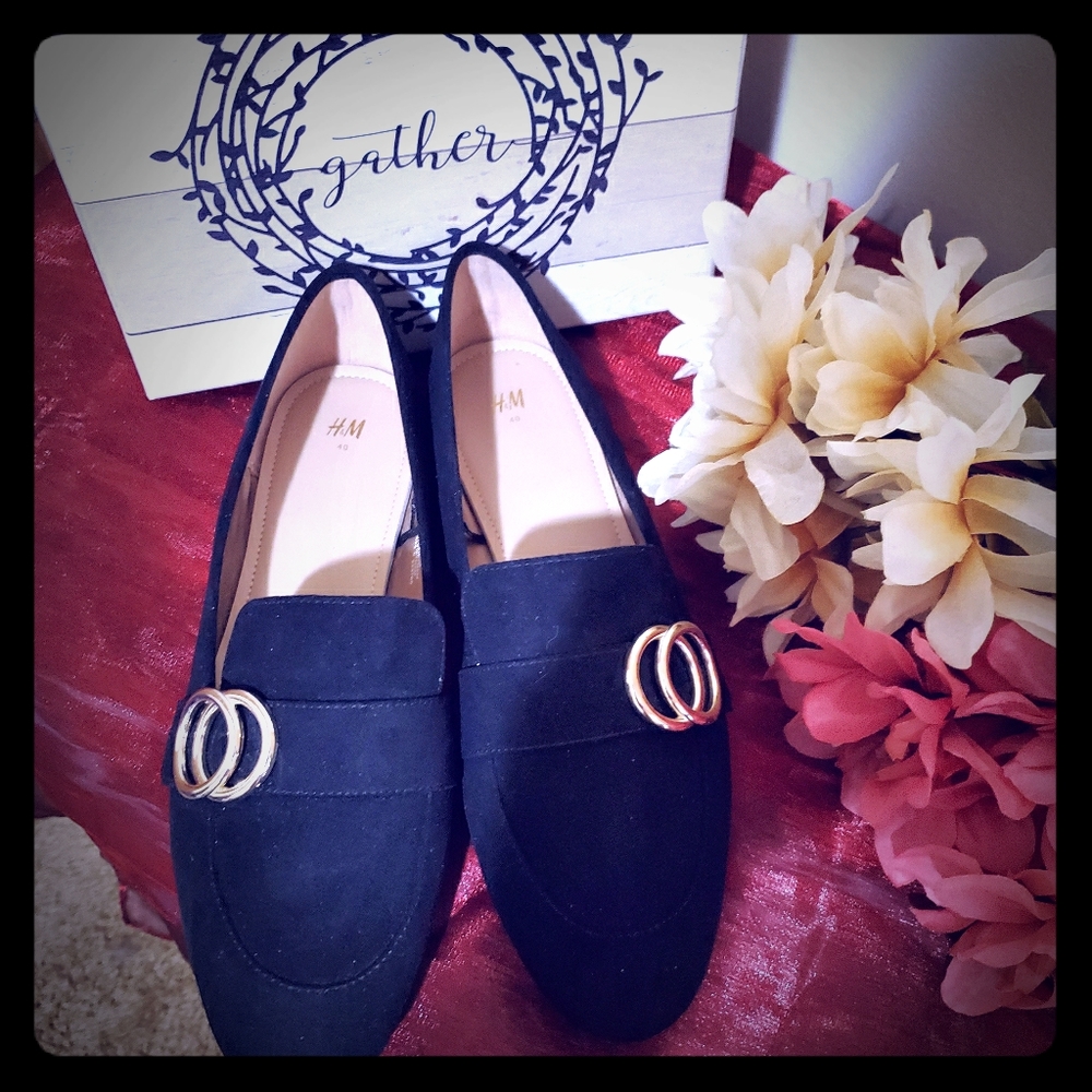 H&M Black Suede Loafers